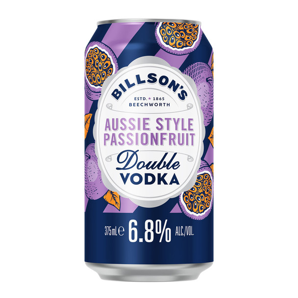 Billson's Aussie Style Passionfruit & Double Vodka Cans 375ml