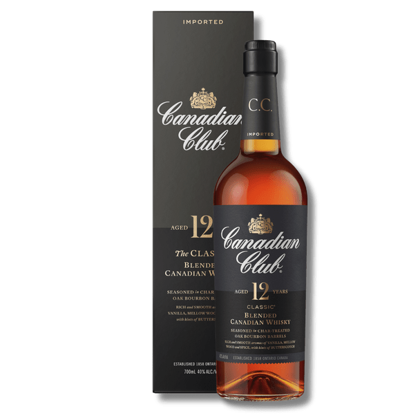 Canadian Club 12 Year Old Blended Canadian Whisky 700mL Bottle and Gift Box