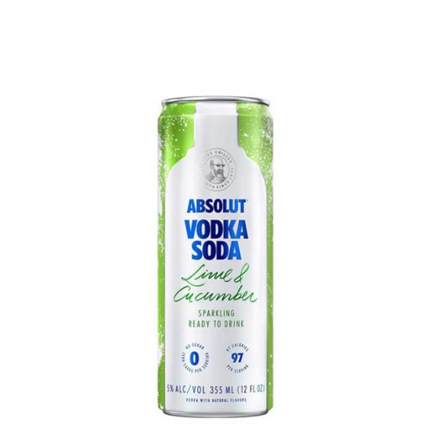Absolut Lime and Soda Cans 250ml