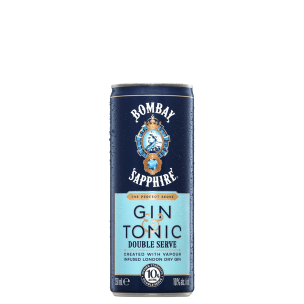 Bombay Sapphire Double Serve Gin and Tonic Cans 250ml