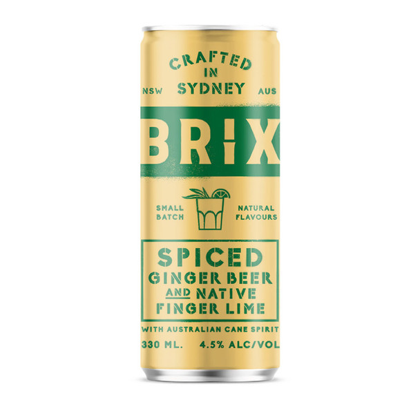 Brix Spiced Ginger Beer & Native Finger Lime Cans 330mL