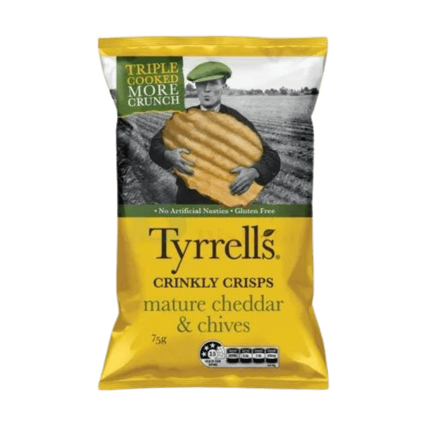 Tyrells Cheddar and Chive Crisps 75g