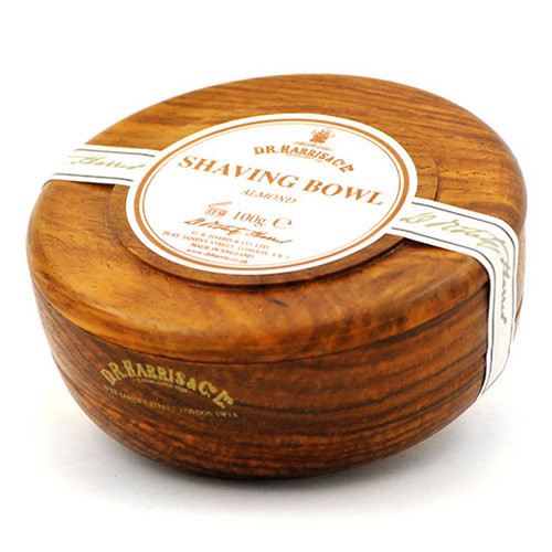 DR Harris Almond Shaving Soap in Mahogany Bowl