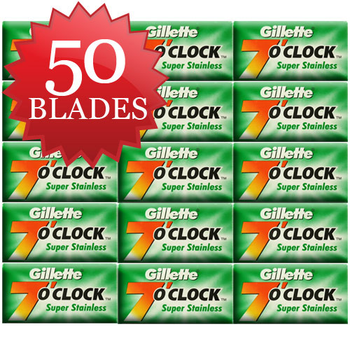 Gillette Ss Razor 50 Gillette 7 O Clock Super Stainless Blades