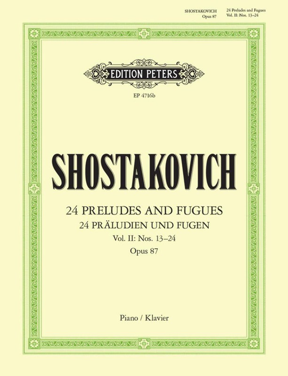 Shostakovich Preludes And Fugues Op 87 Vol 2 (13 24)