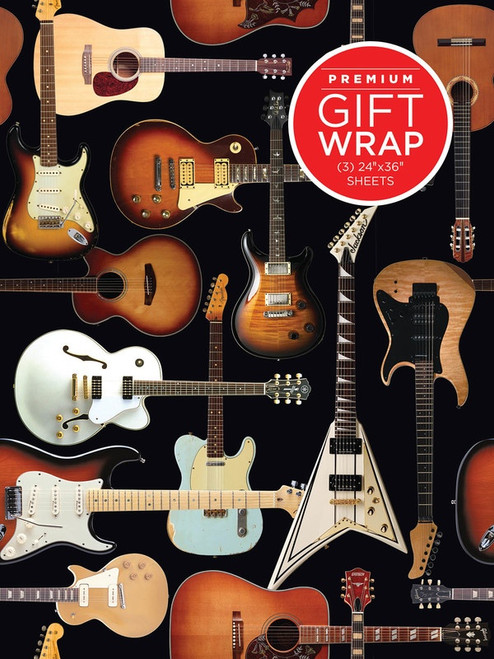 Gift Wrapping Paper Guitar Collage Theme