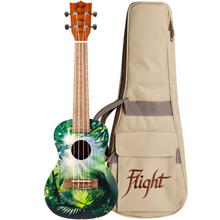 Flight Auc33 Jungle Concert Ukulele With Bag