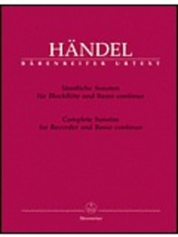 Handel Complete Sonatas Recorder/Basso Continuo
