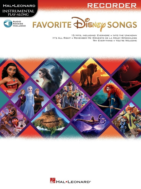 Hal Leonard Favorite Disney Songs For Recorder Instrumental Play Along