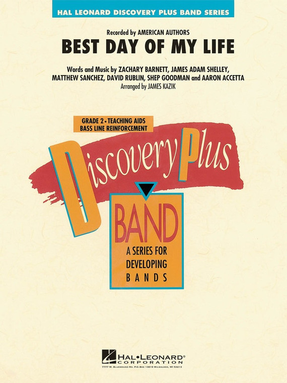 Hal Leonard Best Day Of My Life Discpl2 Cb2 Sc/Pts