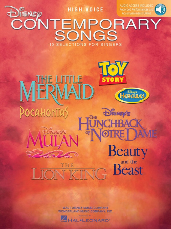 Hal Leonard Disney Contemporary Songs High Voice