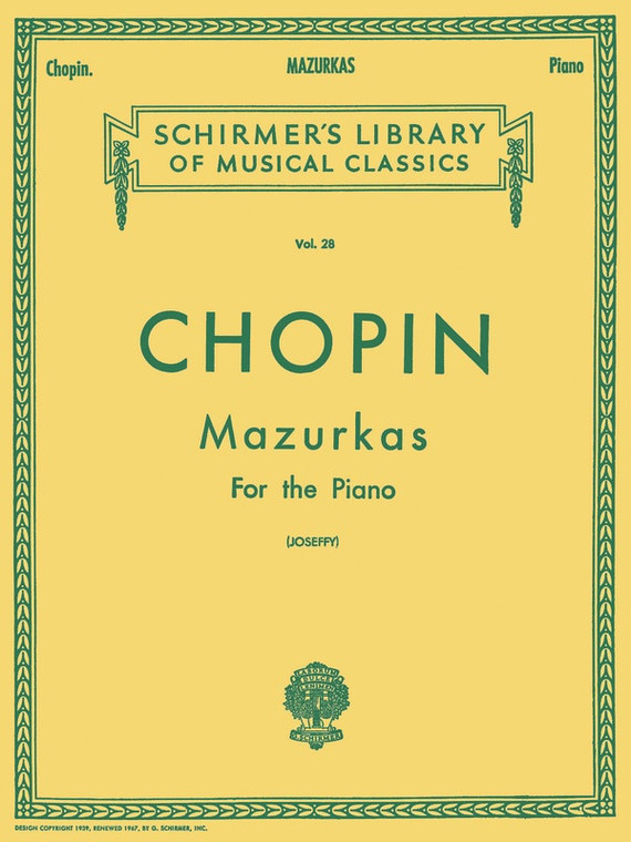 Chopin Mazurkas For Piano Ed Joseffy