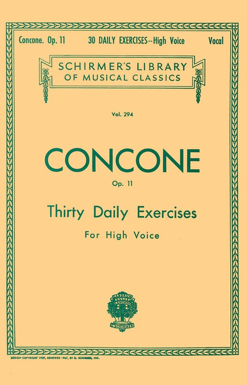 Concone 30 Daily Exercises Op 11 High Voice