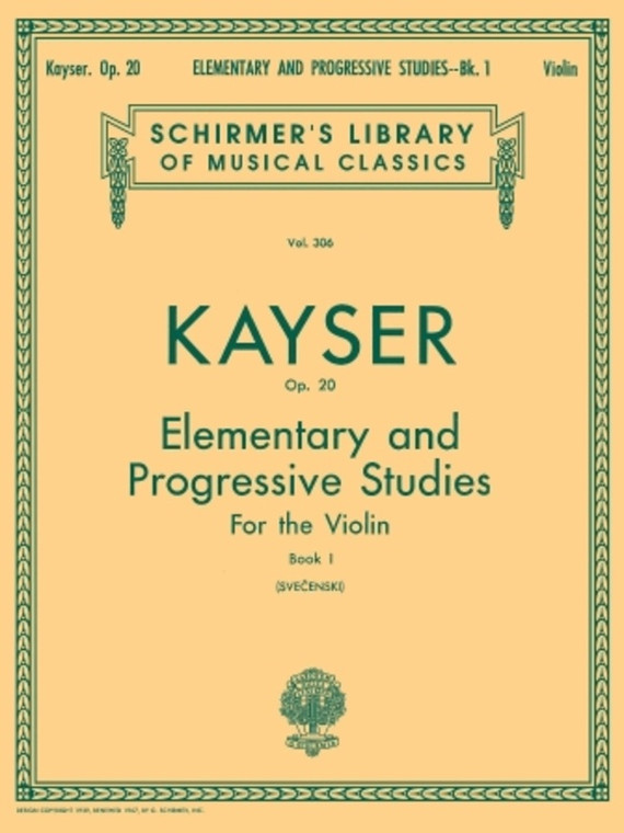Kayser 36 Elementary Prog Studies Op 20 Bk 1 Violin