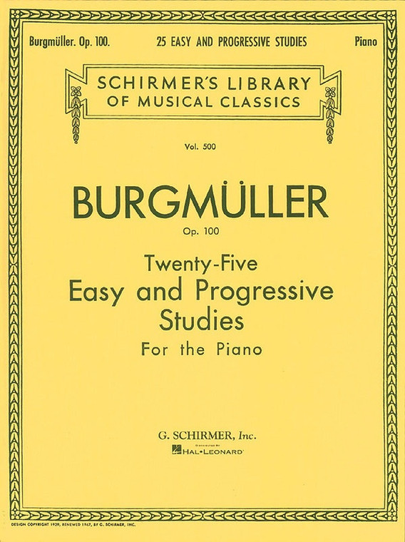 Burgmuller 25 Studies Op 100 For Piano