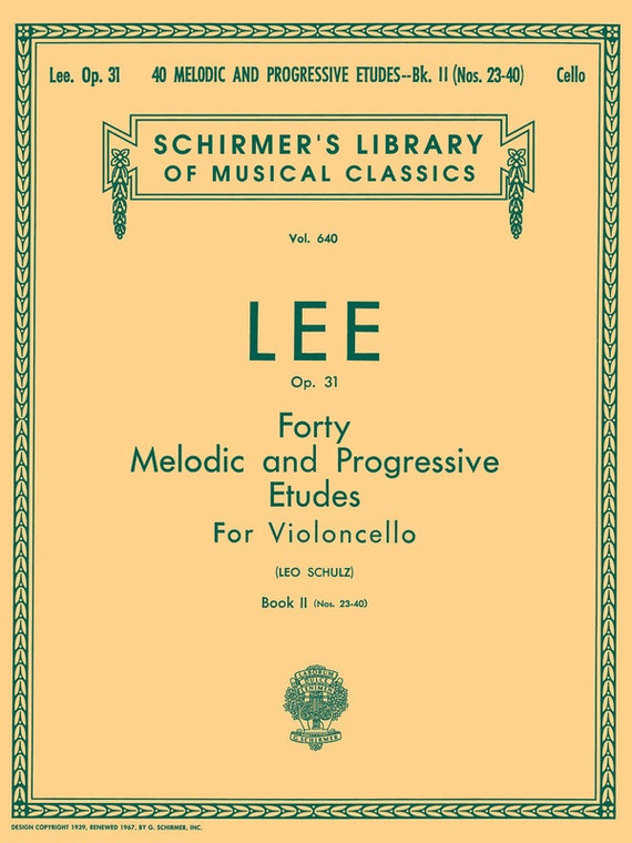 Lee 40 Melodic Progressive Etudes Op 31 Bk 2 Cello