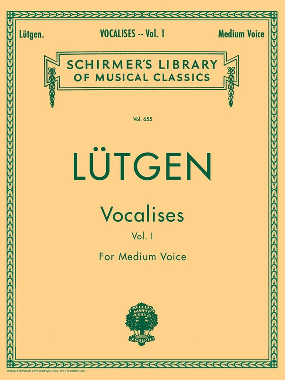 Lutgen Vocalises Vol 1 Medium Voice