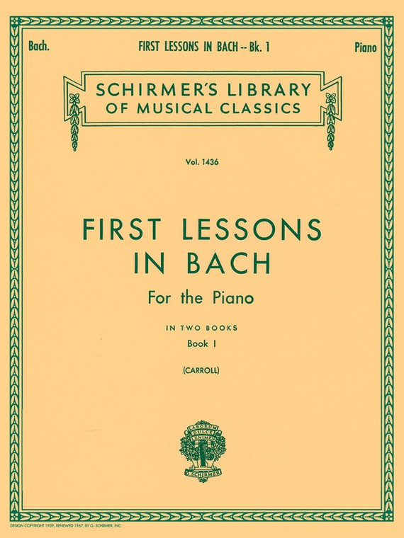 First Lessons In Bach Bk 1 Ed Carroll