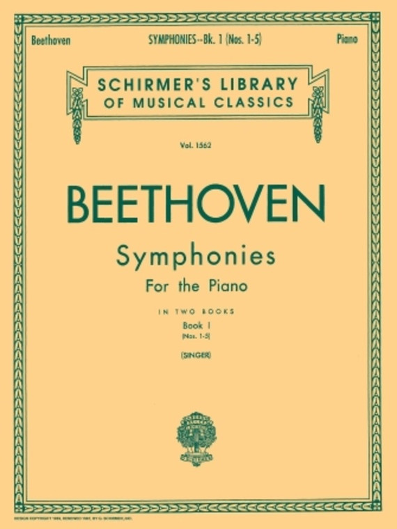 Beethoven Symphonies Bk 1 For Piano