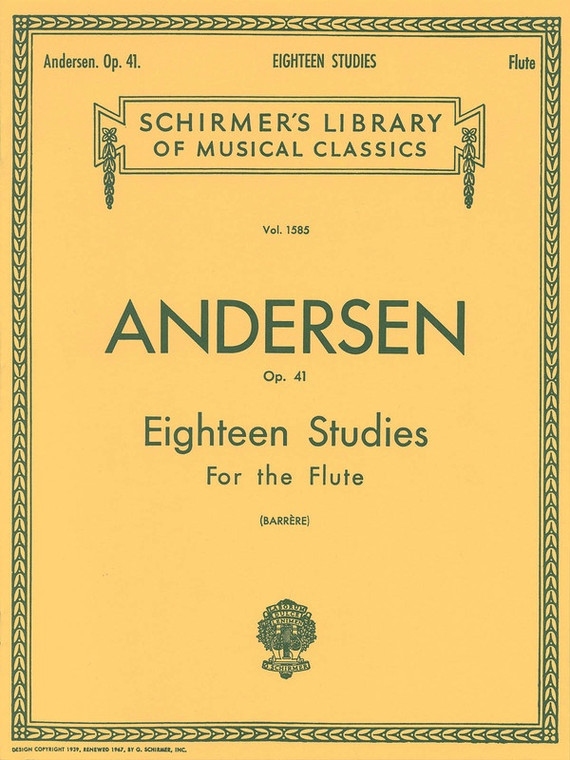 Andersen 18 Studies Op 41 For Flute