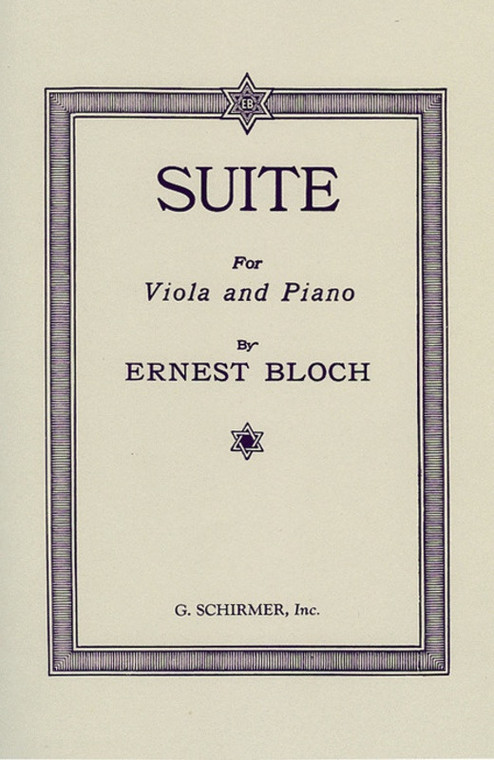 Bloch Suite For Viola/Piano