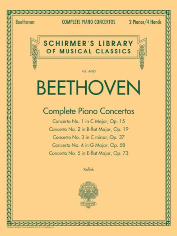 Beethoven Complete Piano Concertos 2 Pianos/4 Hands