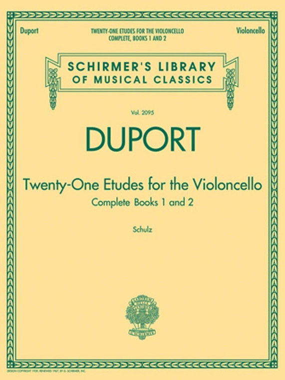 Duport 21 Etudes For Cello Complete Bks 1 2