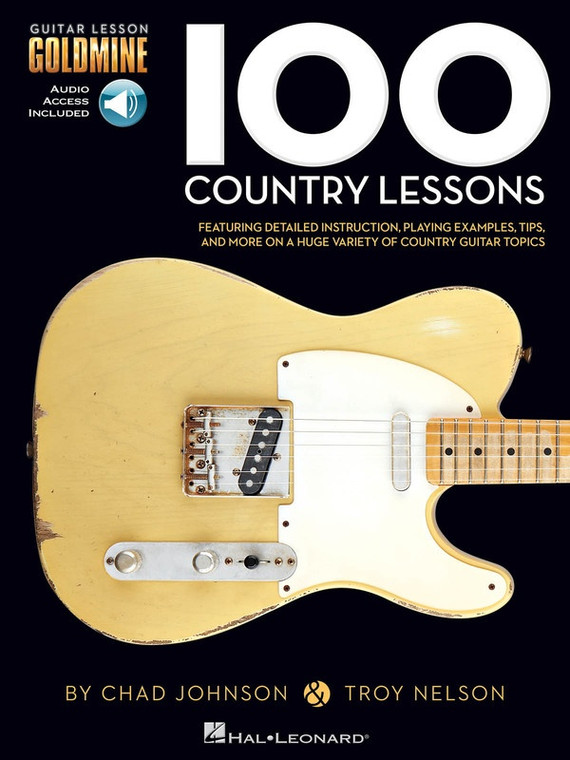 Hal Leonard 100 Country Lessons Guitar Lesson Goldmine Series