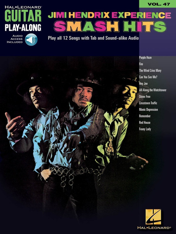 Hal Leonard Jimi Hendrix Experience Smash Hits Guitar Play Along Volume 47