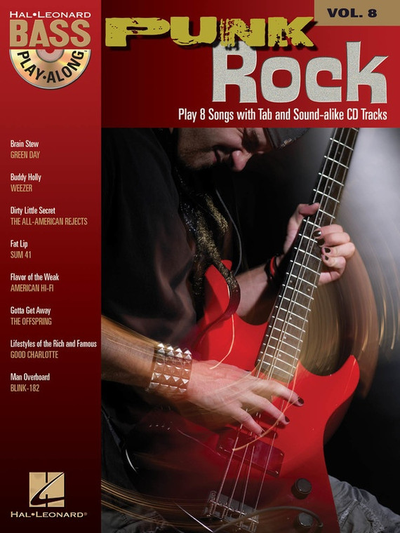 Hal Leonard Punk Rock Bass Play Along Volume 8