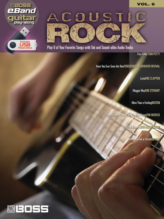 Hal Leonard Acoustic Rock Boss E Band Guitar Play Along Volume 6