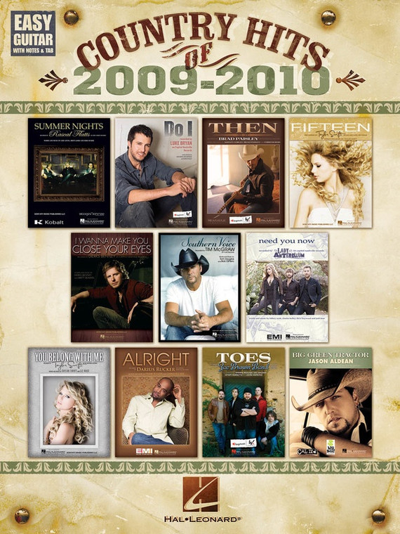 Hal Leonard Country Hits Of 2009 2010 Easy Guitar With Notes & Tab