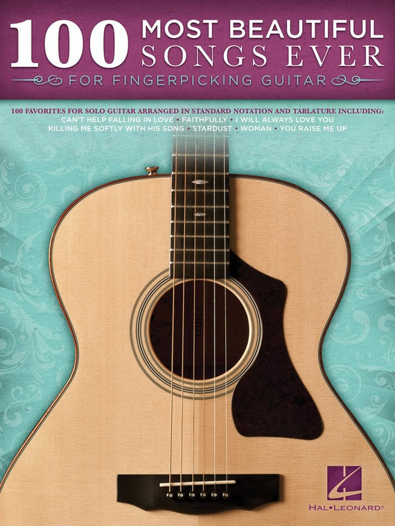 Hal Leonard 100 Most Beautiful Songs Ever For Fingerpicking Guitar