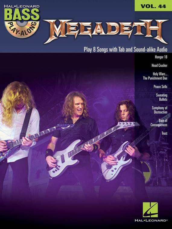 Hal Leonard Megadeth Bass Play Along Volume 44