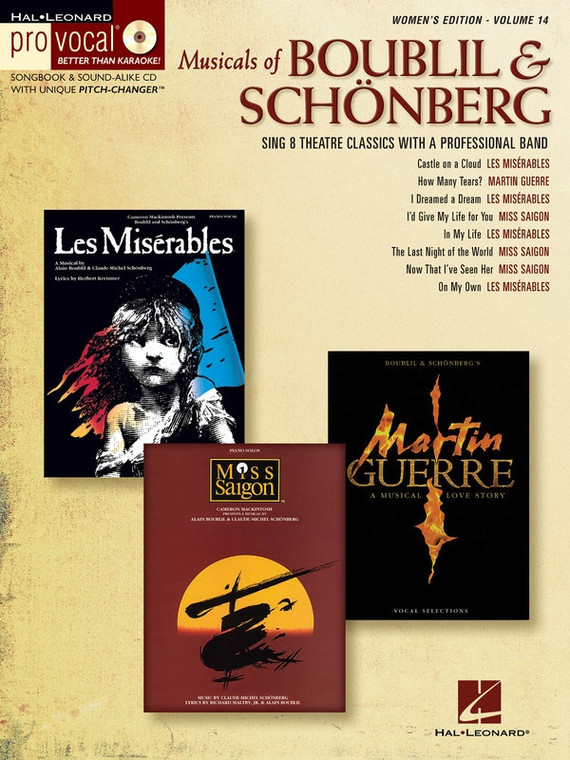 Hal Leonard Musicals Of Boublil & Schönberg Pro Vocal Women's Edition Volume 14