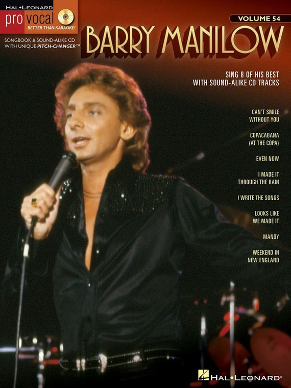 Hal Leonard Barry Manilow Pro Vocal Men's Edition Volume 54