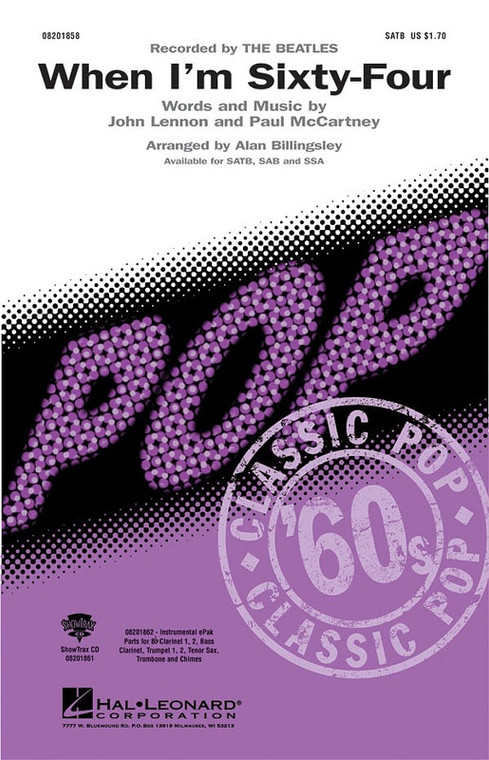 Hal Leonard When Im Sixty Four Satb