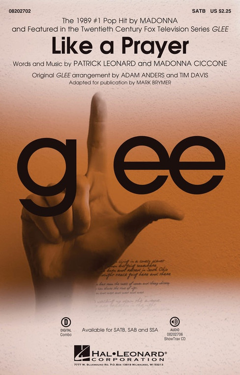 Hal Leonard Like A Prayer From Glee Sab