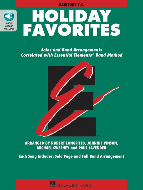 Hal Leonard Essential Elements Holiday Favorites Baritone T.C. Book With Online Audio