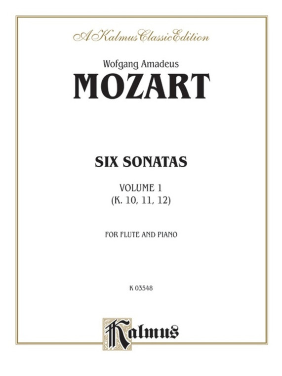 Mozart 6 Sonatas Vol 1 K 10 To 12 Flute/Piano