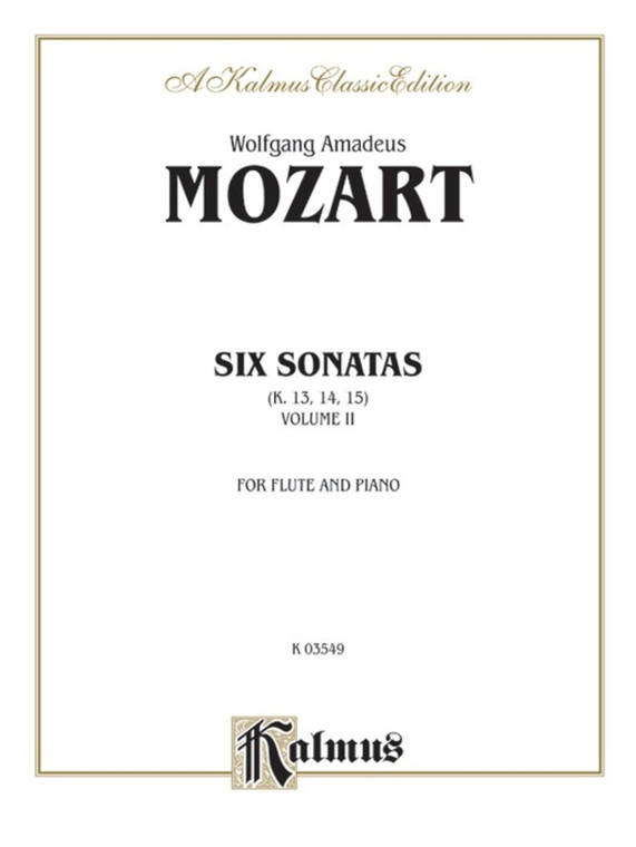 Mozart 6 Sonatas Vol 2 K 13 To 15 Flute/Piano