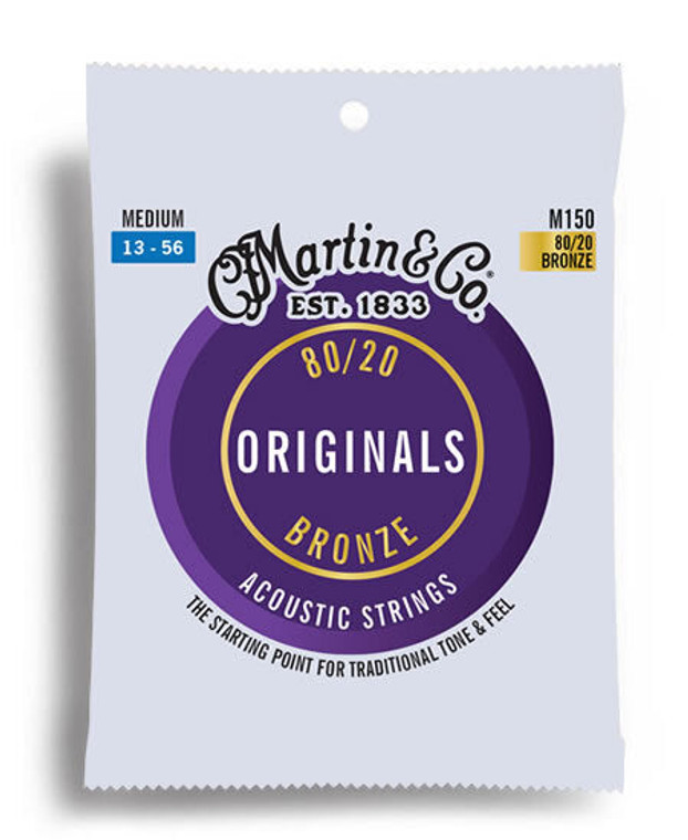 Martin Originals 80/20 Bronze Medium Guitar String Set (13-56)