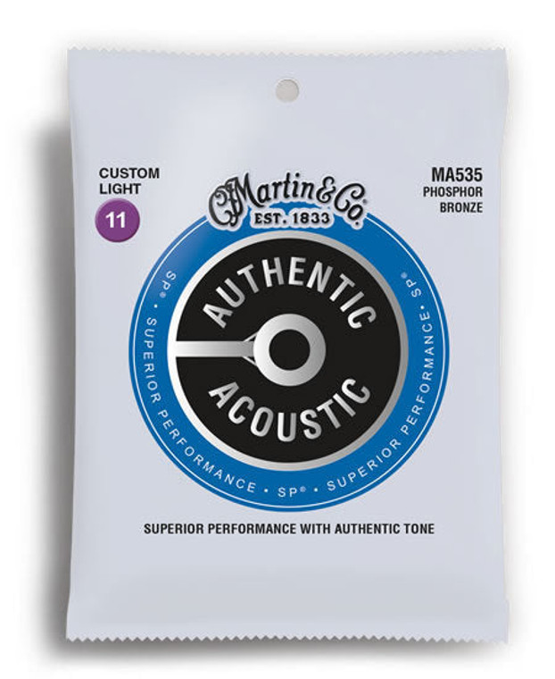 Martin Authentic Acoustic SP 92/8 Phosphor Bronze Custom Light Guitar String Set (11-52)