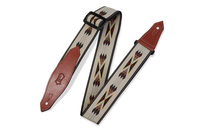 Levy's MSSN80 2" Southwest Print Polyester Jacquard Guitar Strap - Tan