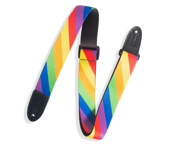 Levy's MPJR-007 Diagonal Rainbow Pattern Kids Guitar Strap - Design 7