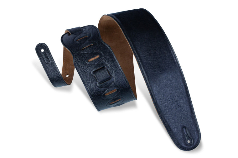 Levy's M4 3.5" Padded Garment Leather Bass Strap - Black