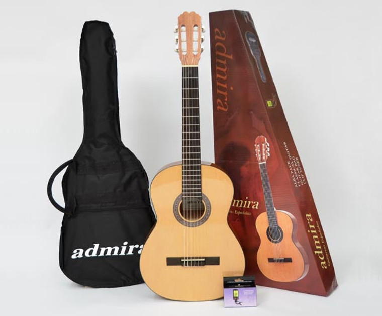Admira Alba 4/4 Package With Bag & Tuner, Admira Alba 4/4 size guitar is perfect for players who are new to the guitar world.