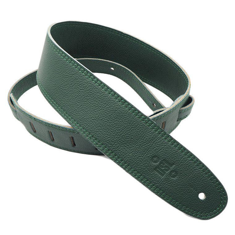 Dsl Guitar Strap 2.5" Triple Garment Green Leather