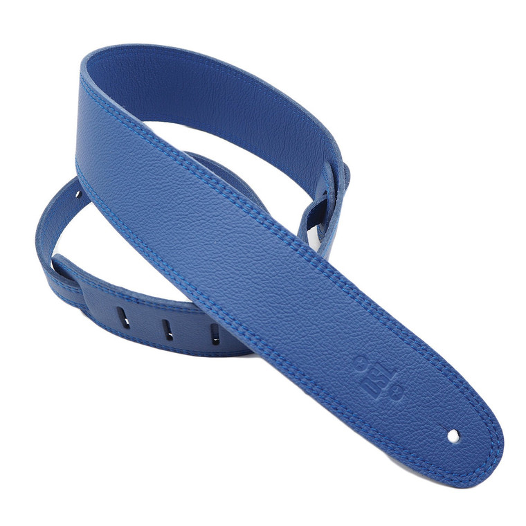 Dsl Guitar Strap 2.5" Triple Garment Blue Leather