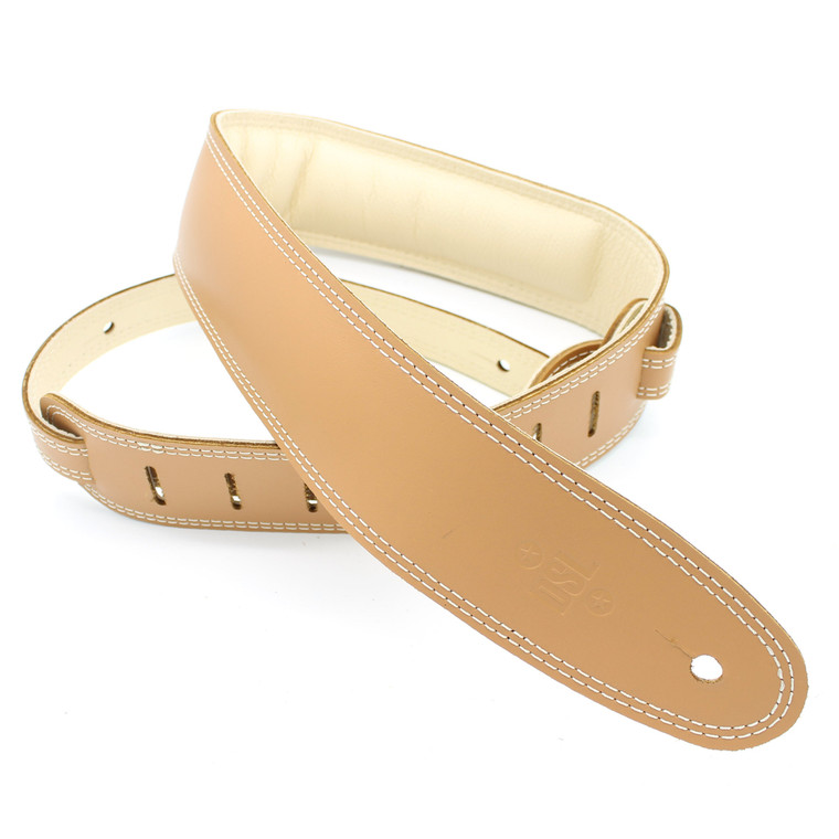 Dsl Guitar Strap 2.5" Padded Garment Tan/Beige Leather